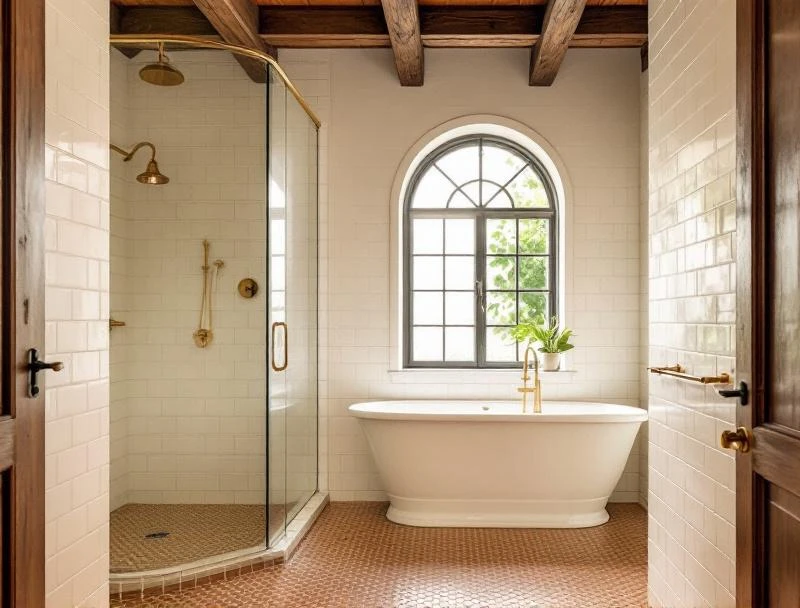 Spanish Colonial Revival bathroom architectural context where coastal-LA humidity-driven mold projects are routinely conducted.