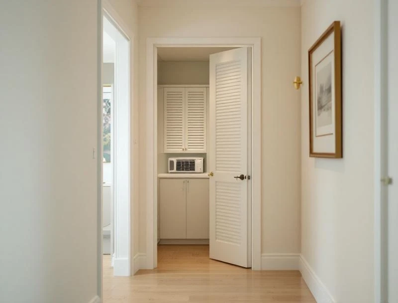 Modern Westside Los Angeles residential HVAC closet architectural context where HVAC mold projects are routinely conducted.